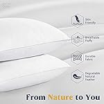 puredown® Goose Feathers and Down White Pillows with 100% Soft Cotton Cover, Bed Sleeping Hotel Collection Pillows Set of 2 King Size - Image 2