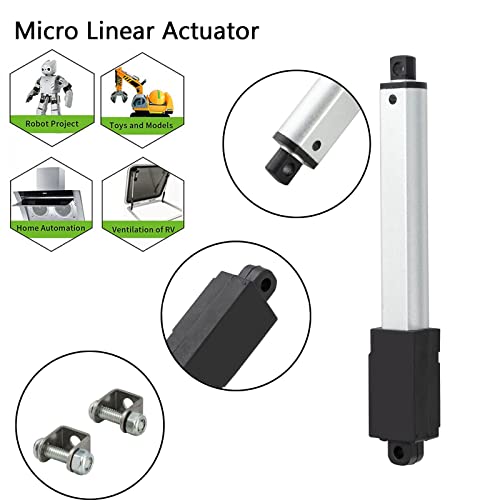 Jqdml Mini Micro Linear Actuator Metal Gear 12V, Stroke 2 Inch, Pushing Force 42.2 Lbs Speed 0.2"/Sec, Weight: 0.15Lbs, For Cabinets Robotics Home Automation And Toys (2 Inch, 42.2 Lbs) #TOP5