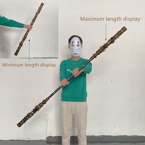 Black Myth: 66.9-inch Telescopic Locking Structure Golden Cudgel, Gaming Peripheral 1:1 Metal Model Decorative Item Chinese Mythological Fantasy Weapon, Collectible Desktop Decor Gift