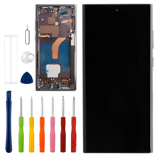 Écran tactile LCD premium pour Galaxy S22 Ultra de 6,8 pouces avec cadre de montage robuste