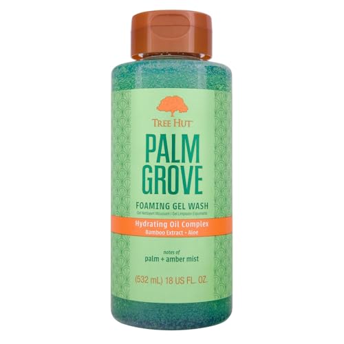 Image of Tree Hut Palm Grove Body Wash, Hydrating & Moisturizing Shower Gel with Shea Butter & Essential Oils, Soft Smooth Glowing Skin, Gentle Cleanser For All Skin Types, Self Care Gifts for Women, 18 Fl Oz