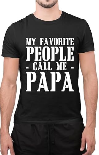 Graphic Impact Men's Black Funny My Favorite People Call Me Papa Father Dad Birthday T-Shirt (, Large)