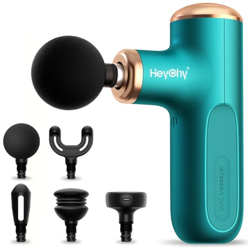 HEYCHY Massage Gun with Heat Function, 5 Adjustable Speed &
