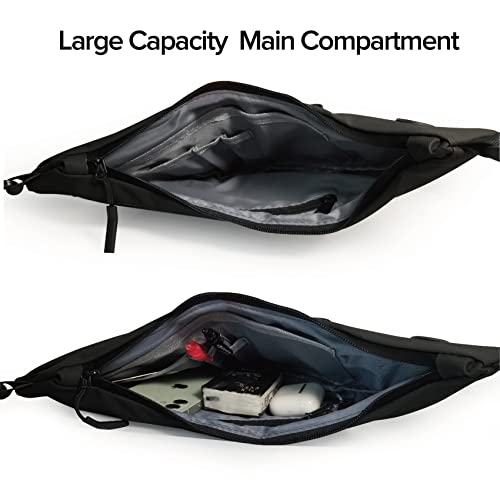Small Sling Shoulder Crossbody Bag Men Women, Lightweight Anti-theft One Strap Casual Chest Bag Slim Backpack for Outdoor Walking Trip Hiking Biking Black4