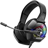 【Super Reales Videospiel Erlebnis】 ONIKUMA Gaming Kopfhörer maximieren die Klangqualität mit der 4D Virtual Verdrängungstechnik! Bringen Sie Ihr Spielerlebnis auf ein höheres Niveau! Headset mit innovativer Form und atmungsaktivem Material für Spielkomfort für die ganze Nacht! Die ergonomische Ohrmuschel ist weich gepolstert, dicker und größer, um Umgebungsgeräusche zu isolieren.