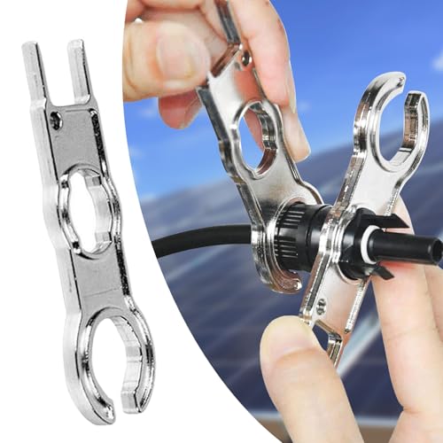 VZU 2 Stück Schlüssel Spanner, MC4 Schlüssel Spanner Set, Solar Handlicher Schraubenschlüssel, Montage-Werkzeug für MC4-Stecker für Solarpanel-Kabel, PV-Systemdraht, Stecker, Silber