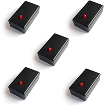Blue Charm Fake Car Alarm, 1 Year Continuous Usage Battery Life, Red Blinking LED Light with Black Housing, Two AAA Batteries, not Included Five Pack