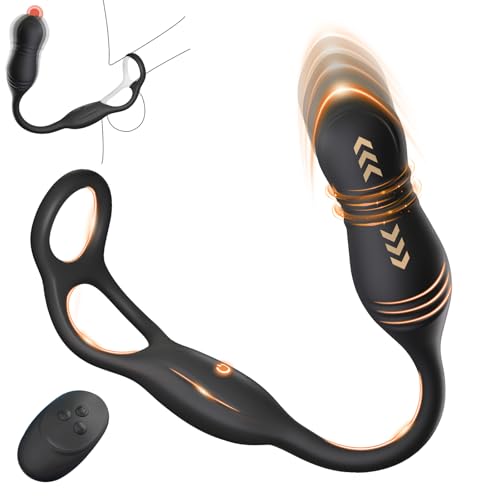 Hisecret アナルプラグ アナルバイブ 電動 アナルビーズ 【3伸縮＋10振動＋ニスリング付き】前立腺直撃 アナル開発 会陰刺激 遠隔操作 アナル拡張 前立腺 ペニスリング付き 締め付け リモコン付き シリコン使用 USB充電 SM 人気 静音 バイブ 大人のおもちゃ - 画像1