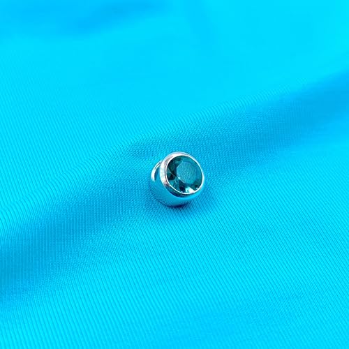 PINGENTE PONTO DE LUZ REDONDO 6MM COLORIDO - PRATA 925 - JROMERO ARTIGOS® COR:VERDE ÁGUA