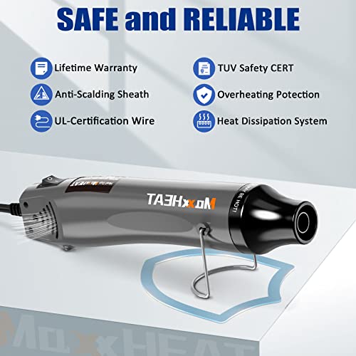 Mini Heat Gun, 662℉ Maxxheat Hot Air Gun Kit With 6.56Ft Cable, Handheld Heat Gun For Crafts, Embossing, Drying Acrylic Paint, Shrink Wrapping/Tubing, Epoxy Resin, Mf300L #TOP3