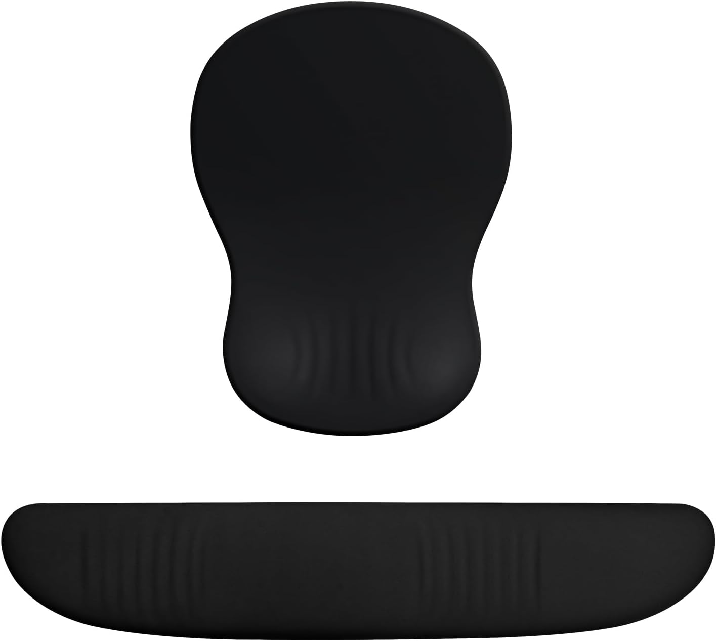 Ergonomic Keyboard Wrist Rest andMouse Pad Set, Soft Memory Foam DeskWrist Support for Computer Keyboard withNon-Slip PU Base for Long Hours of WorkGaming, Studying-Relieve Wrist Pain(Black)