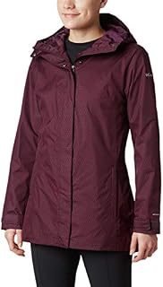 Columbia Women's Splash A Little Ii Waterproof Rain Jacket, Black Cherry Mini Hex