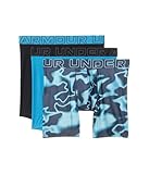 Under Armour Paquete de 3 calzoncillos tipo bóxer Performance Tech con estampado de malla de 15 cm para hombre, Small