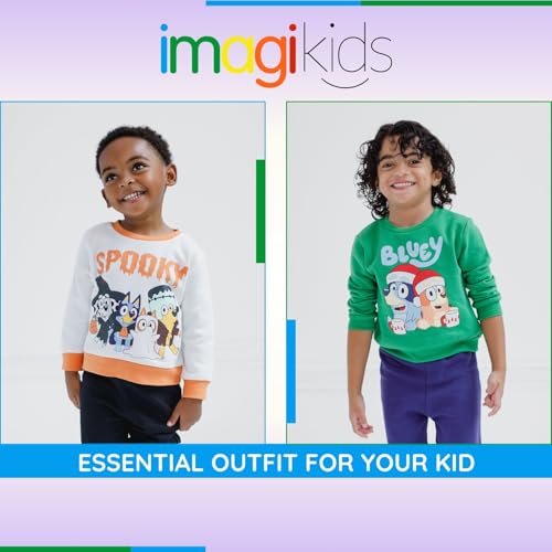 Image of Bluey Halloween Christmas Fleece Sweatshirt and Jogger Pants Outfit Set Toddler to Big Kid Sizes (2T - 10-12)