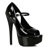 Maryjane Pumps mit Stiletto-Absatz, offener Zehenbereich, 16,5 cm