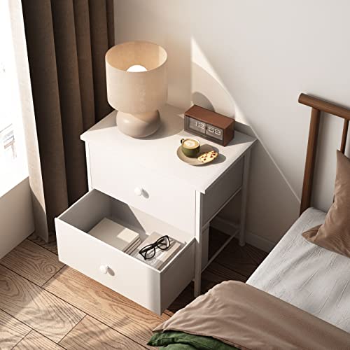 Boluo White Nightstands Set Of 2 - Nightstand And Dresser Sets Night Stand Dresser For Bedroom End Table With Fabric Drawers Organizer Modern #TOP5