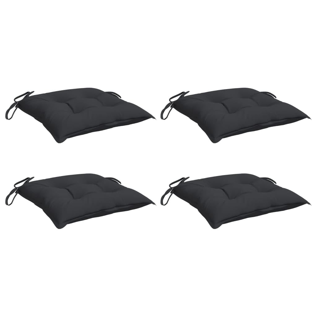 vidaXL Lot de 4 Coussins de Palette, Galette de Siège Imperméable, Coussin de Jardin, Décoration d'Extérieur Terrasse, Noir 50x50x7 cm Tissu Oxford