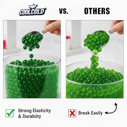 Image of COOLCOLD Gel Blaster Refill Ammo - 20,000 Non-Toxic 7-8mm Water Beads for Gel Guns - Safe for Adults 15+ - Transparent Green - Pack of 2 - Can Also Be Used for Home Decor