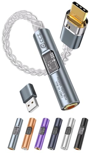 Image of 2026 USB C DAC Audio Adapter with Headphone Amplifier, USB C to 3.5mm Audio Adapter for Wired Headphones, Hi-Res Type C DAC Compatible with iPhone 15, Android, Laptop & Tablet