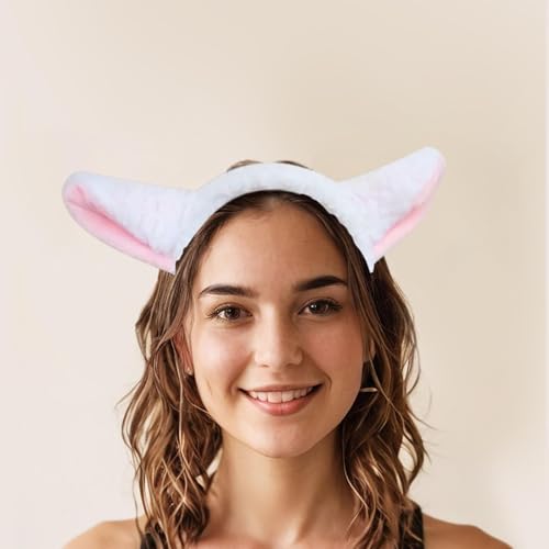 dinghaole Haarreifen mit Tiermotiven, Schafsohren auf Stirnband, Schafsohren für Kostümpartys und Veranstaltungen, 2 Stück