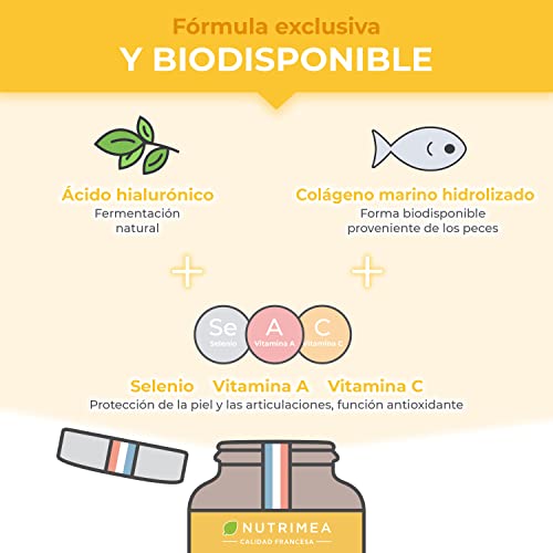 Miniatura 4 de Ácido Hialurónico - Con Colágeno Marino - 100 Puro - Rico En Vitaminas A Y C - Antiarrugas, Hidratación Piel - Huesos Y Articulaciones - Actúa En Profundidad - 60 Cápsulas Veganas - Nutrimea