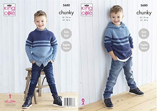 King Cole 5680 Knitting Pattern Childrens Sweater and Hoodie in Subtle Drifter Chunky