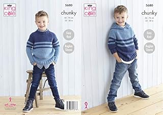 King Cole 5680 Knitting Pattern Childrens Sweater and Hoodie in Subtle Drifter Chunky