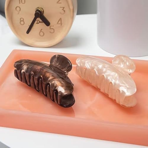 Kitsch Recycled Plastic Large Claw Clip - Big Marble Hair Clips For Women | Large Hair Claw Clips & Jaw Clips| Big Claw Clips For Thick Hair | Claw Hair Clips For Girls (1Pc, Brunette) #TOP5