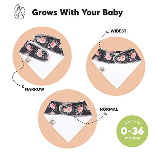 10-Pack Organic Baby Bandana Bibs - Organic Cotton Bandana Bibs For Boys, Girls - Super Absorbent Bandana Drool Bibs - Teething Bibs - Baby Bibs For Infant, Toddler (Tea Party) #TOP2