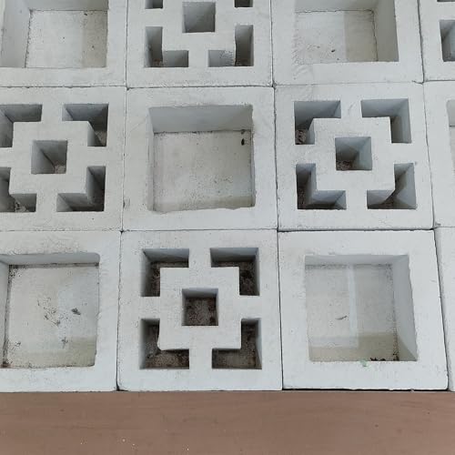 Colingmill 2 Pack Concrete Breeze Brick Molds 11.81'' Double Square Cement Furniture Hollow Brick Mold DIY Casting Reusable Cement Block Molding Wall Decorative Block Mould for Furniture Landscape - Thumbnail 7