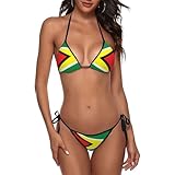 Guyana Flag Bikini Women Two Piece Swimsuit Sexy Swimwear Halter String Triangle Bikini Sets