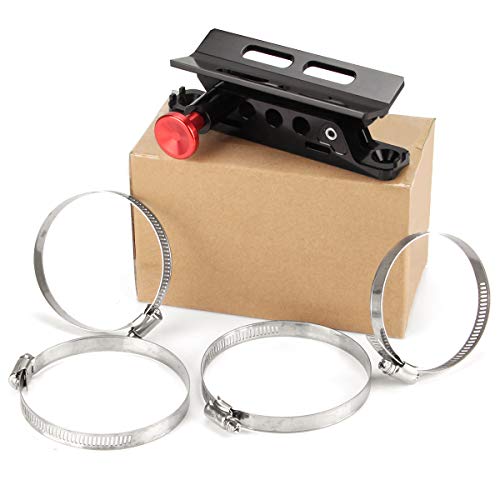 Adjustable Aluminum Roll Bar Bottle/Fire Extinguisher Mount Holder with 4 Clamps Vehicle Fire Extinguisher Bracket for Wrangler TJ JK JL JKU UTV Polaris RZR Ranger (Black Roll Bar Holder)