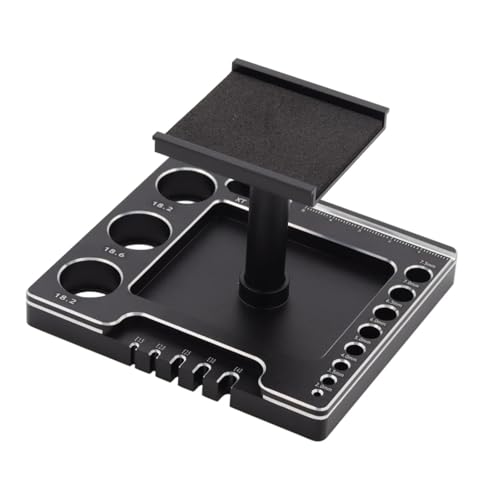 RC�ԗ��p�[�c For Axial TRX4M SCX24 Fcx24 1/18 1/24 RC �J�[ �c�[�� ����������ƃX�^���h �A�Z���u�� �v���b�g�t�H�[���p 360 �x��]�C���X�e�[�V����(Black)