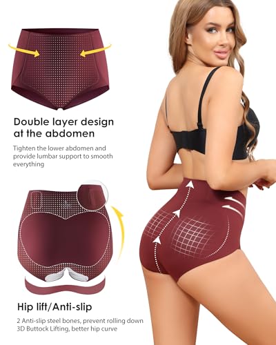 LEVAO Women Tummy Control Underwear, High Waisted Seamless Panties No Show Postpartum Briefs 4 Pack S-3XL3