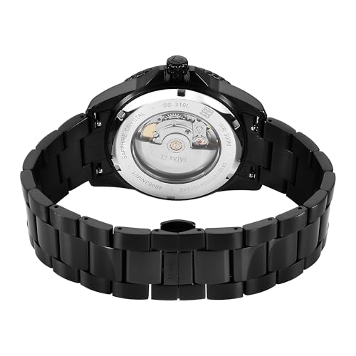 Image of Xylys Xiphias Automatic Analog with Date Black Dial Black Stainless Steel Strap Watch for Men - 40063NM01E
