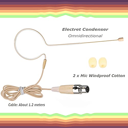 Xgwth Headset Microphone Single Ear Earset Headworn Over Ear Hanging Condenser Omnidirectional Mic Compatible With Shure Wireless System Bodypack Transmitter With 1.2M Cable Mini Xlr 4 Pin Ta4F Plug #TOP5