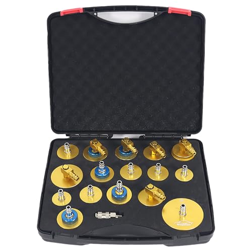 Wzyblixo 17 Pcs Master Cylinder Bleeder Kit， Brake Fluid Bleeder Adapter Kit，Aluminum Material，Brake Pressure Bleeding Set with Quick Connector， for Most Vehicles