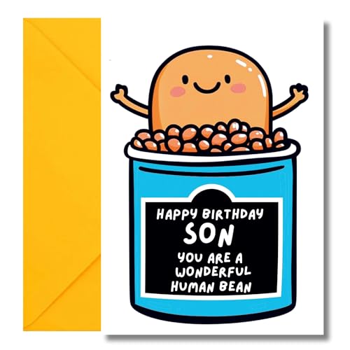LimaLima Son Birthday Card Adult Teenager Funny Wonderful Human Bean Design