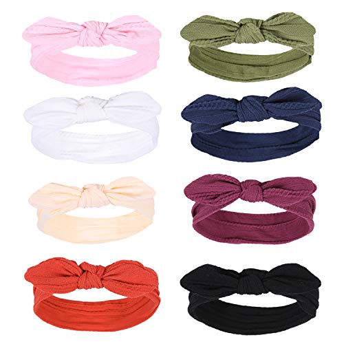 Gacimy Baby Girl Headbands Knotted Hair Bows Nylon Elastic Turban Headwrap Accessories