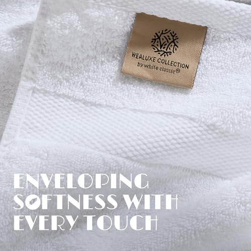 Wealuxe White Hand Towels for Bathroom [12 Pack] Cotton Hand Towel Bulk for Gym, Kitchen and Spa, 16x27 Inches Soft Highly Absorbent Quick Dry Terry Salon Towels by White Classic - Image 3