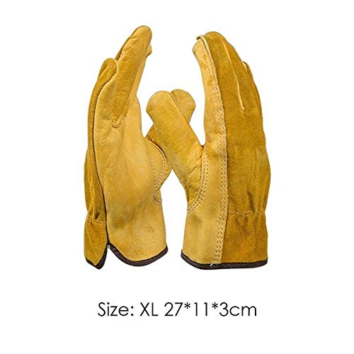 Gants de travail résistant à l'usure Gants durables et lourds flexible jardinage THORN Preuve Gants de travail en cuir imperméable Gants Slim-Fit renforcé Rigger (Size : XL)