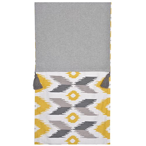 Image of Blanc 9 Jalsa 100% Home & Kitchen Pure Cotton Yellow 4 /6 Seater Table Runner|(33x182) cm