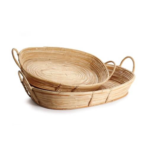 Napa Home & Garden Cane Rattan Trays With Handles...