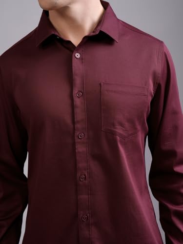 Image of Highlander Men's Slim Fit Formal Shirt | Solid Formal Shirt for Men | Comfortable Fabric | Stylish Design for Everyday Use & Office Wear