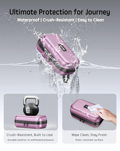 WOODAKE Insulin Cooler Travel Case with Temp Display, 2 x 180g TSA Approved Ice Packs, 9-Layer Insulation for Improved Cooling, Insulin Pen Case, Waterproof, for Daily Use and Trips (Pink) — view 5