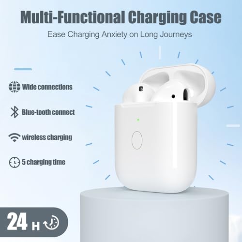Image of Wireless Charging Case Only for AirPods 1st 2nd gen ， Charger Case Compatible with AirPods 1 /2 Gen Replacement Charger Cases, Support Bluetooth Pairing&Sync Button, Earbuds Not Included