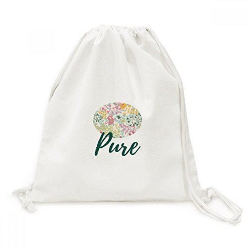 Sac de voyage en toile à cordon avec motif de fleur et feuille