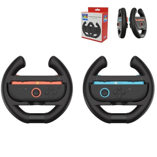 Shiptree Volantes para Switch 2, Ergonomicos, Estables y Compactos, Accesorios para Juegos Deportivos Familiares Compatibles con los Mandos de Switch 2, Negros (2 Unidades)