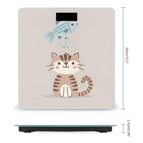 Balanza digital para cuerpo Cat and Fish con vidrio templado miniatura 2