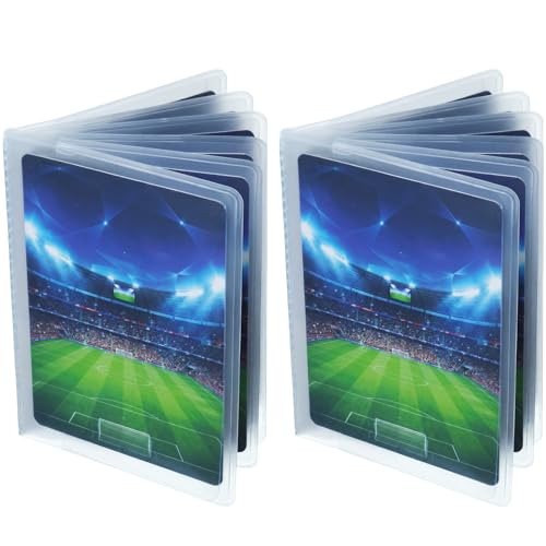 Chivao 2 Set 6 Page Clear Plastic Wallet Insert Transparent Credit Card Protector Plastic Credit Card Sleeves Wallet Pictures Holder for Men Women Bifold or Trifolds
